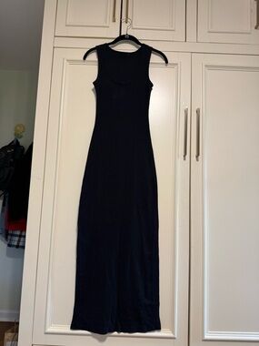 Fashion Nova Black Sleeveless Ribbed Maxi Dress - Classic Tank Style
